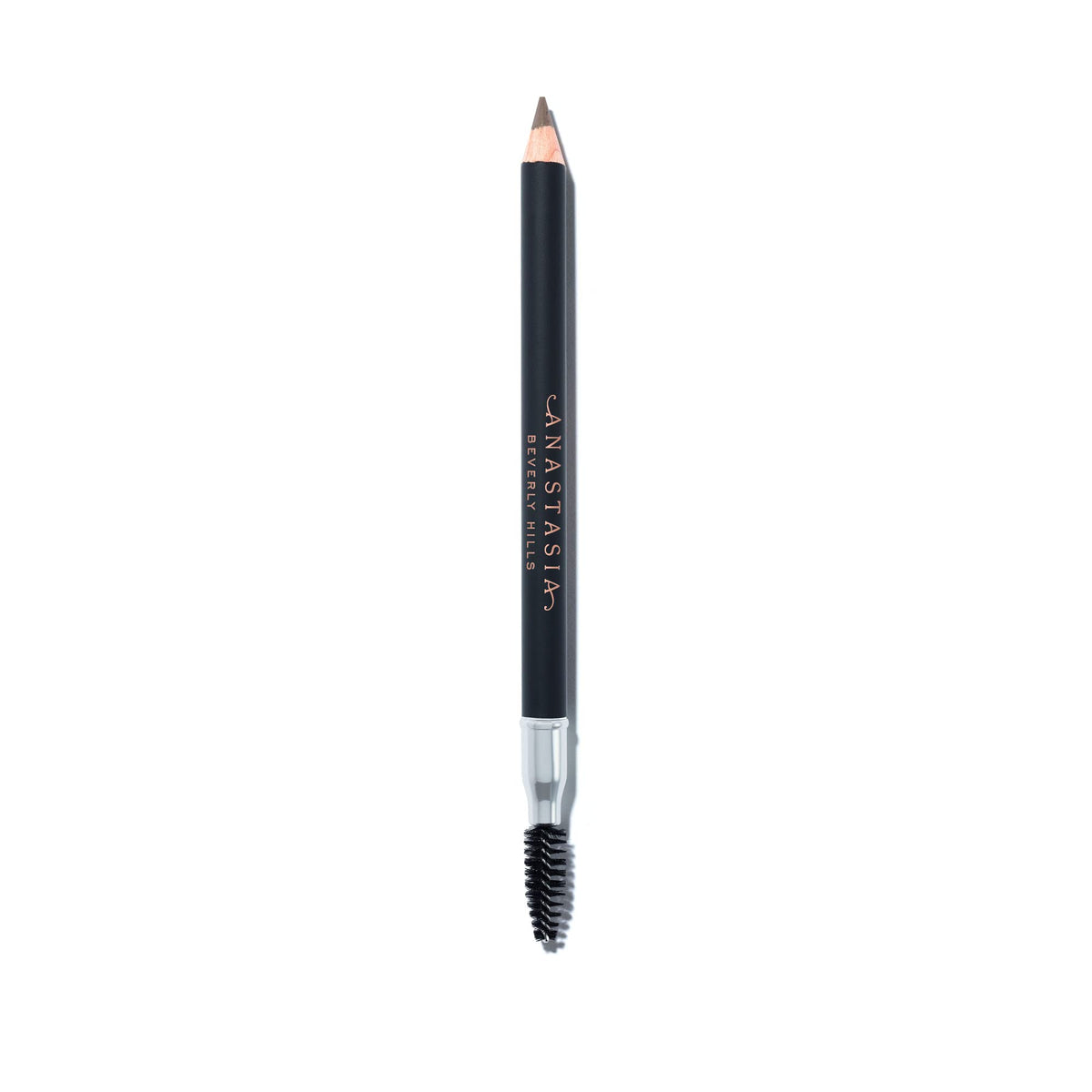Anastasia Beverly Hills brow pencil front view showing Blonde shade and benefits