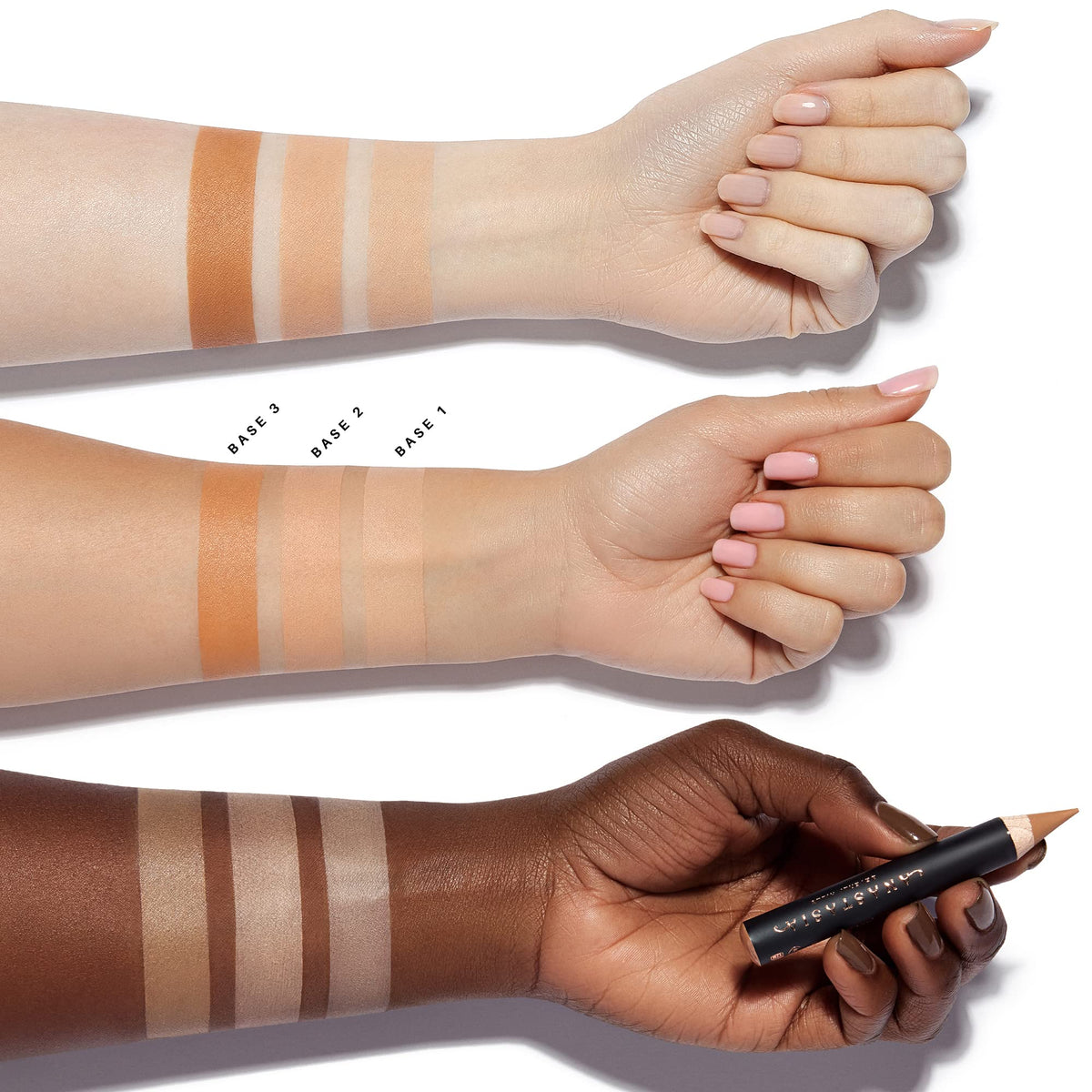 Anastasia Beverly Hills Pro Pencil next to a hand showing compact travel-friendly size