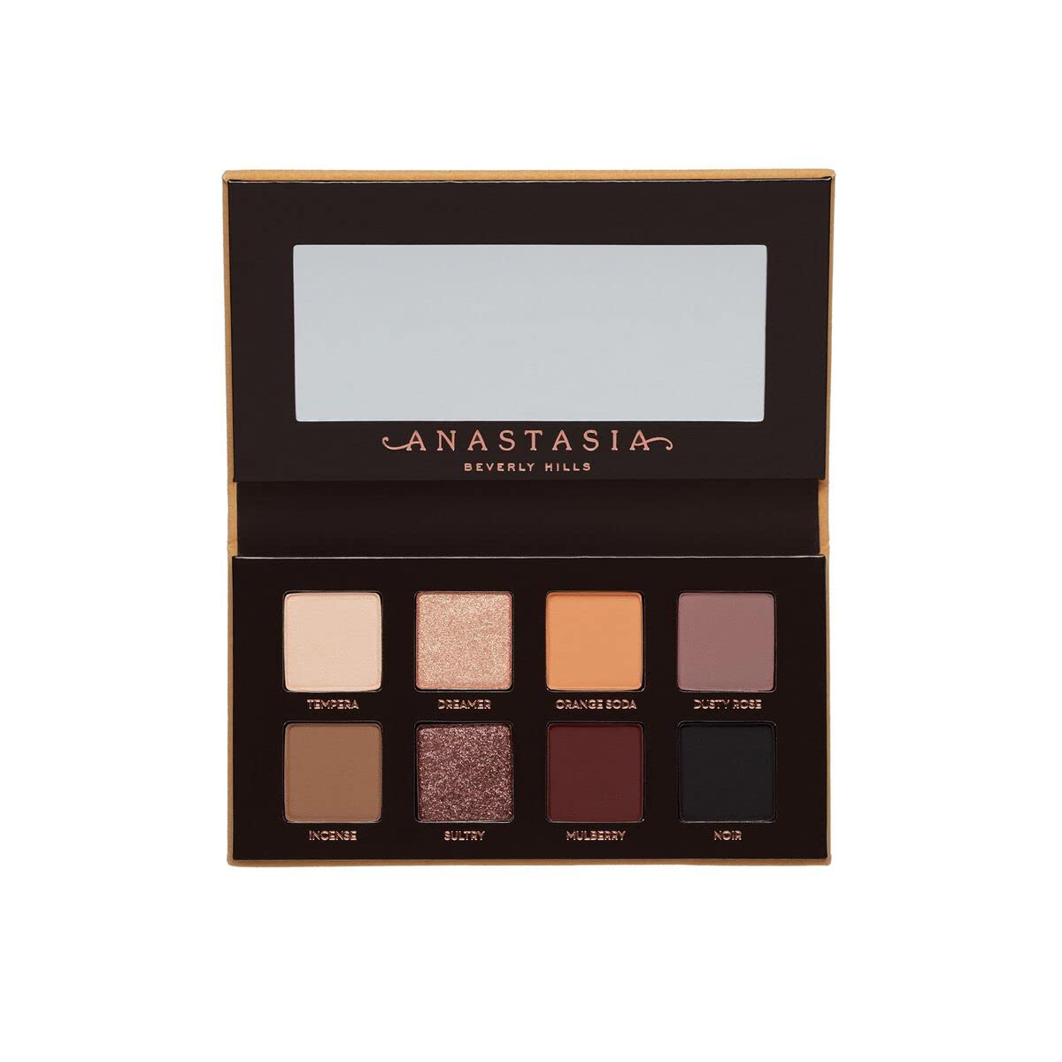 Anastasia Beverly Hills soft glam ii mini close-up of eight matte and metallic pans highlighting rich pigment
