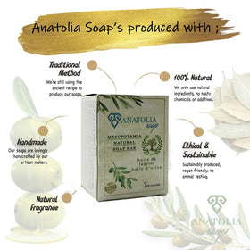 Anatolia Soap label detail showing simple ingredients for transparency