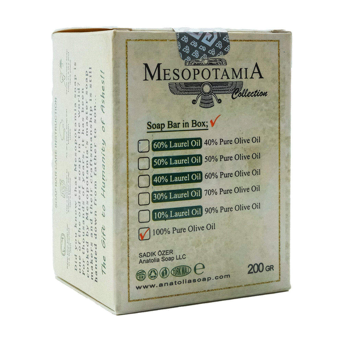 Anatolia Soap bar held in hand showing true 7 oz scale and value
