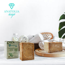 Anatolia Soap stacked bars illustrating two-pack longevity and savings
