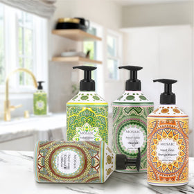 AnatoliaDaphne four bottles lined beside a sink showing large-volume convenience