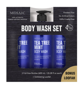 AnatoliaDaphne label close-up listing tea tree, peppermint and Vitamin E benefits