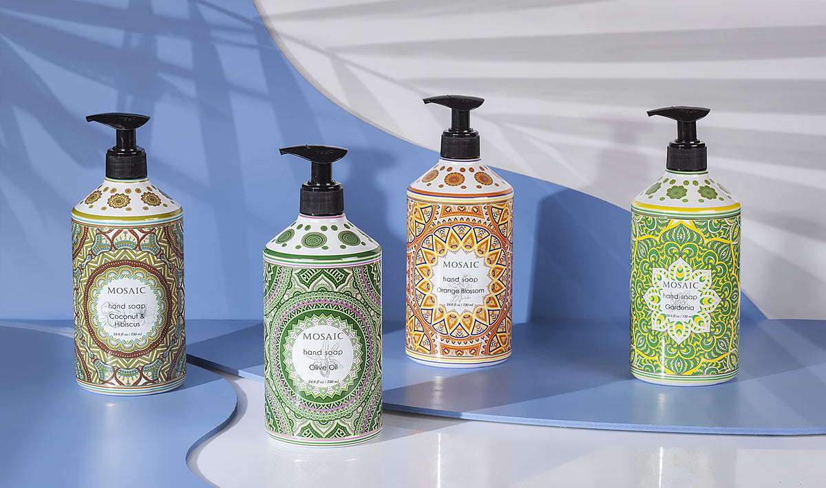 AnatoliaDaphne bottle next to a hand showing 24.6 fl oz scale and refill value