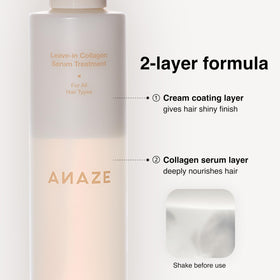 ANAZE before and after frizz control showing smoother, shinier hair