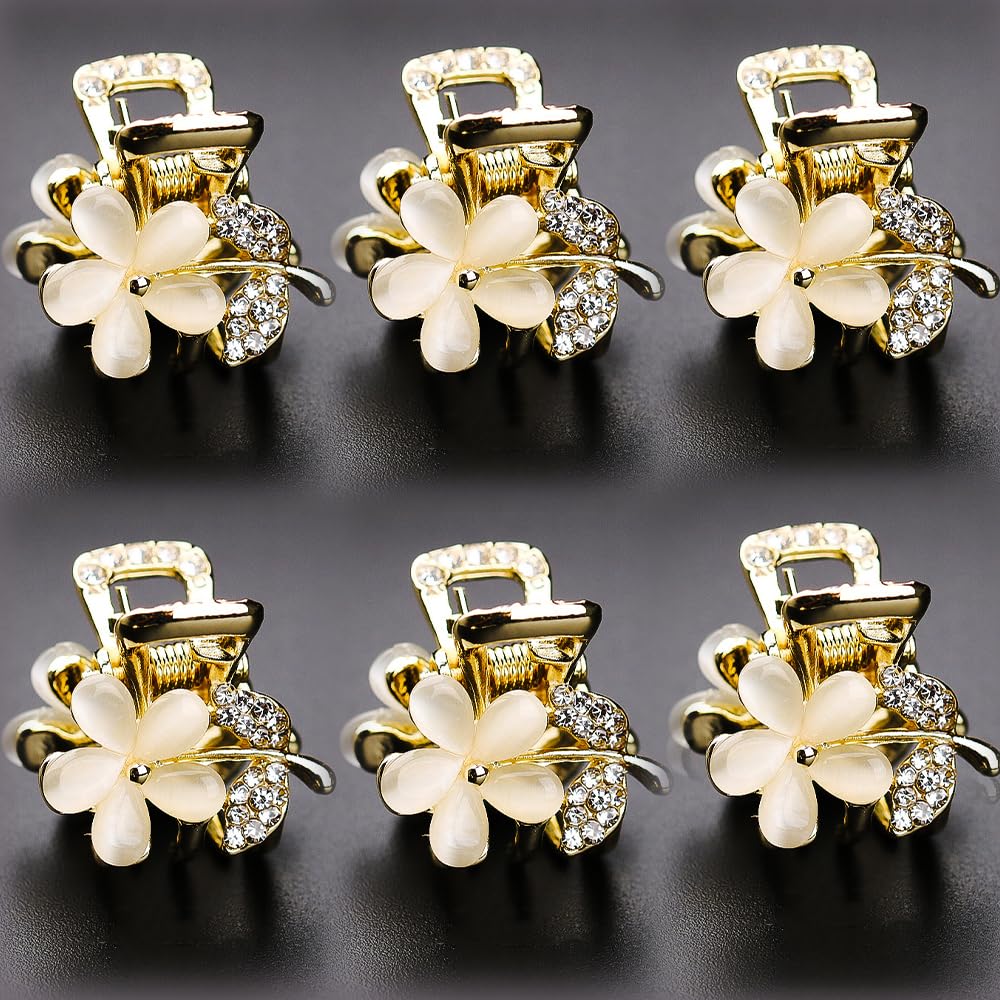 ANBALA gold opal clips front view showing sparkling finish and secure hold