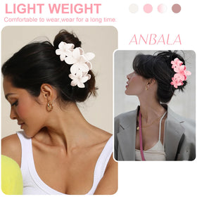 ANBALA side profile open claw showing wide teeth, holds thick hair securely