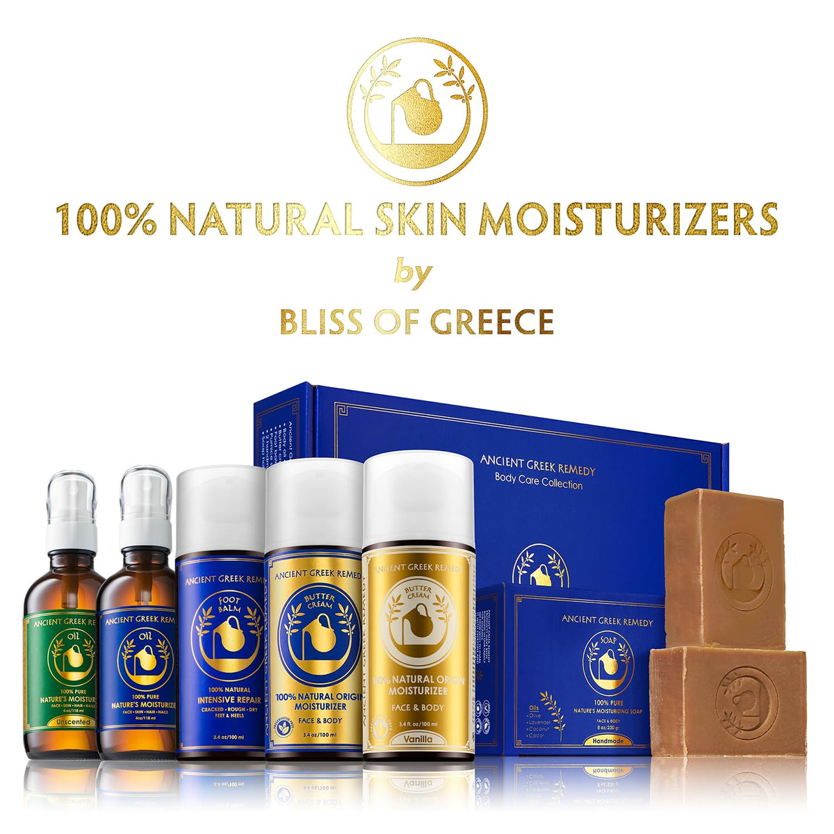 Ancient Greek Remedy applying to face illustrating non-greasy hydration benefit