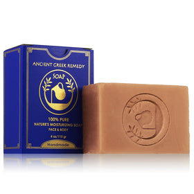 Ancient Greek Remedy front packaging showing natural soap benefits