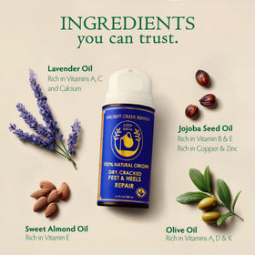 Ancient Greek Remedy label detail showing ingredient list and natural formulation transparency