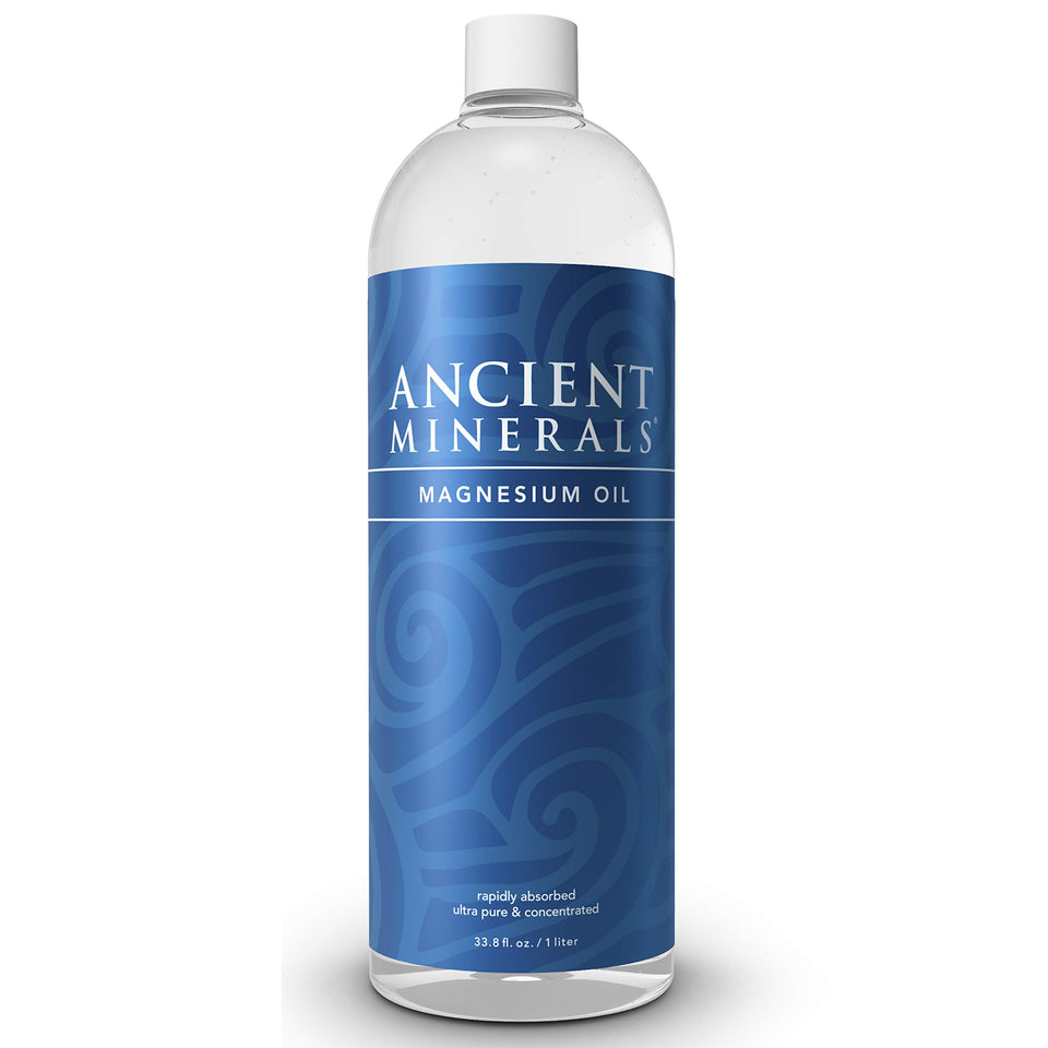 Ancient Minerals 33 oz bottle front label showing product identity and volume