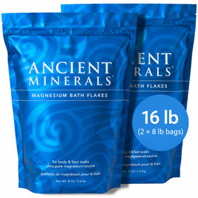 Ancient Minerals front packaging showing 16 lb bag and clean branding benefit: clear sourcing