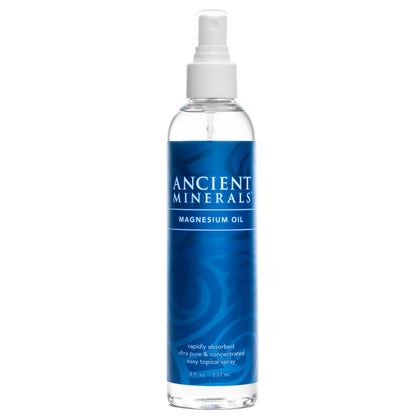 Ancient Minerals front packaging of 8oz spray showing clean design and purity