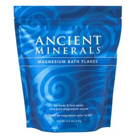 Ancient Minerals front packaging showing 4.4 lb resealable bag and clear branding benefit: clear product identity