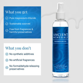 Ancient Minerals used on legs and torso in lifestyle scene for daily routine benefit