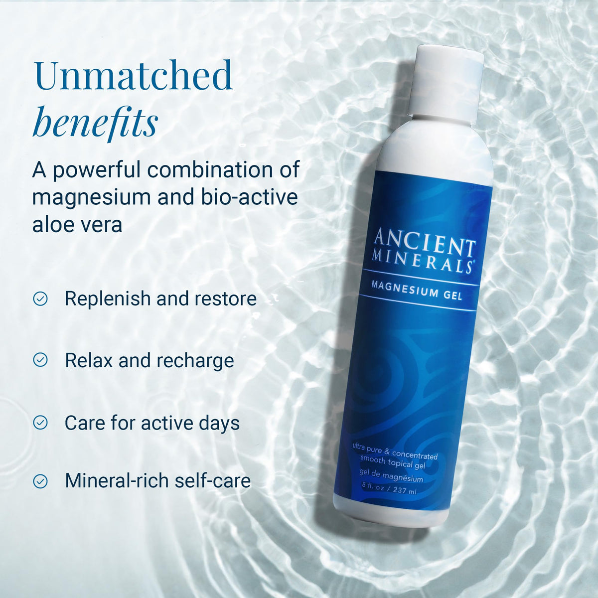 Ancient Minerals gel texture close-up showing smooth, hydrating consistency