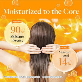 &honey conditioner spread on fingers showing rich moisturizing texture