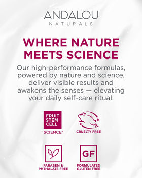 Andalou Naturals cleanser staged on bathroom shelf suggesting everyday routine