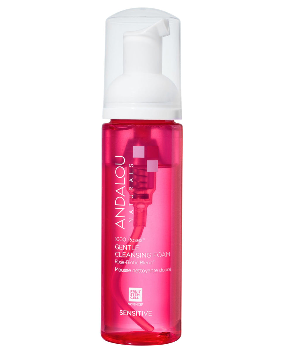 Andalou Naturals front packaging shows gentle foaming cleanser and benefits