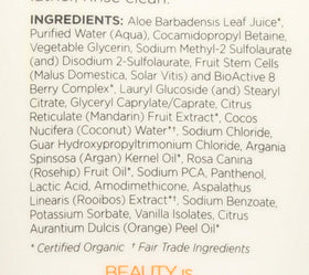 Andalou Naturals ingredients label highlighting natural‑derived benefit