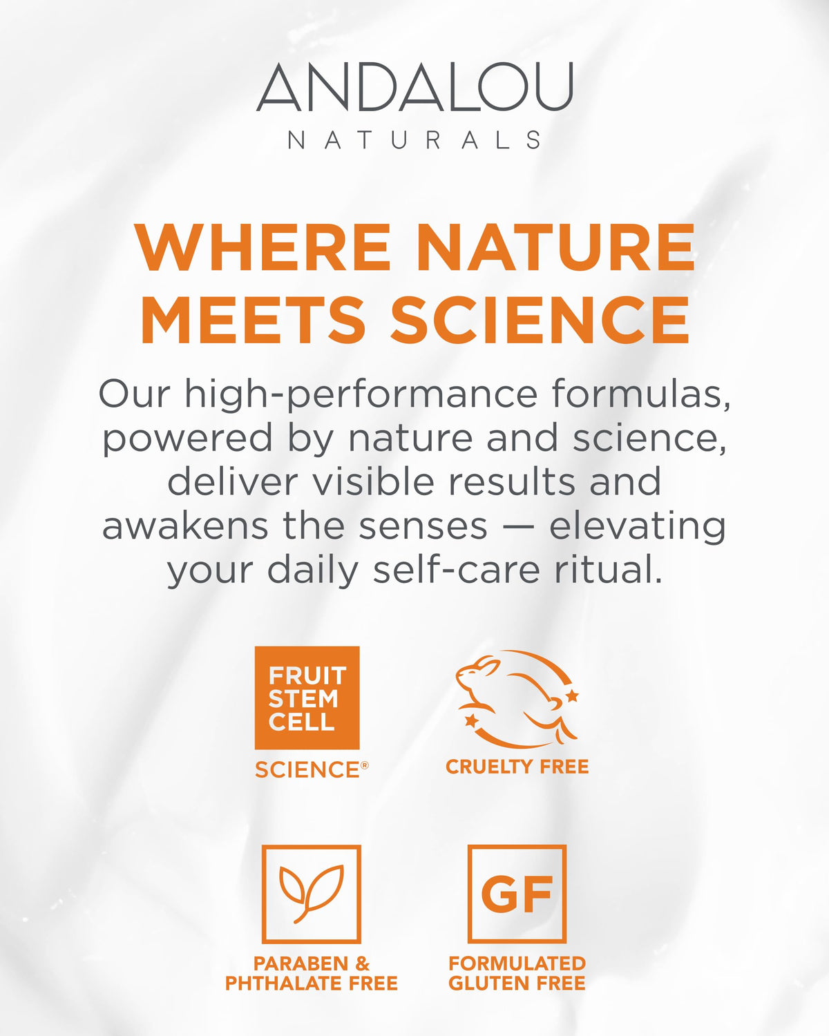 Andalou Naturals label with certifications showing vegan cruelty-free benefit
