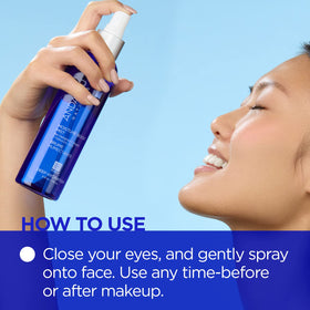Andalou Naturals mist on bathroom counter styled to show everyday hydrating use