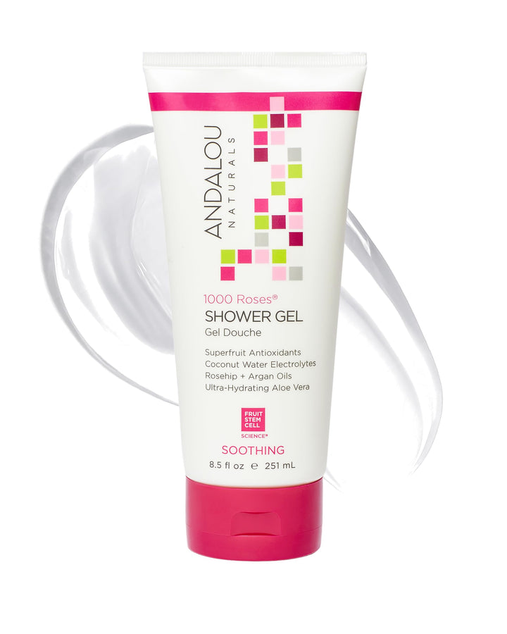 Andalou Naturals front bottle showing 1000 Roses packaging and gentle hydration benefit