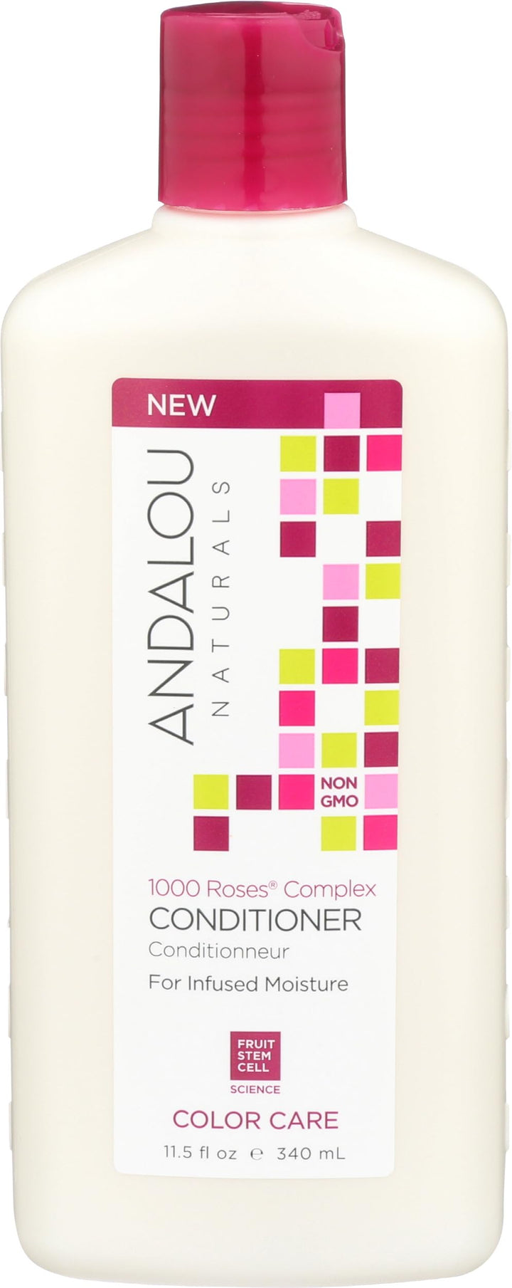 Andalou Naturals bottle front packaging showing label and benefits