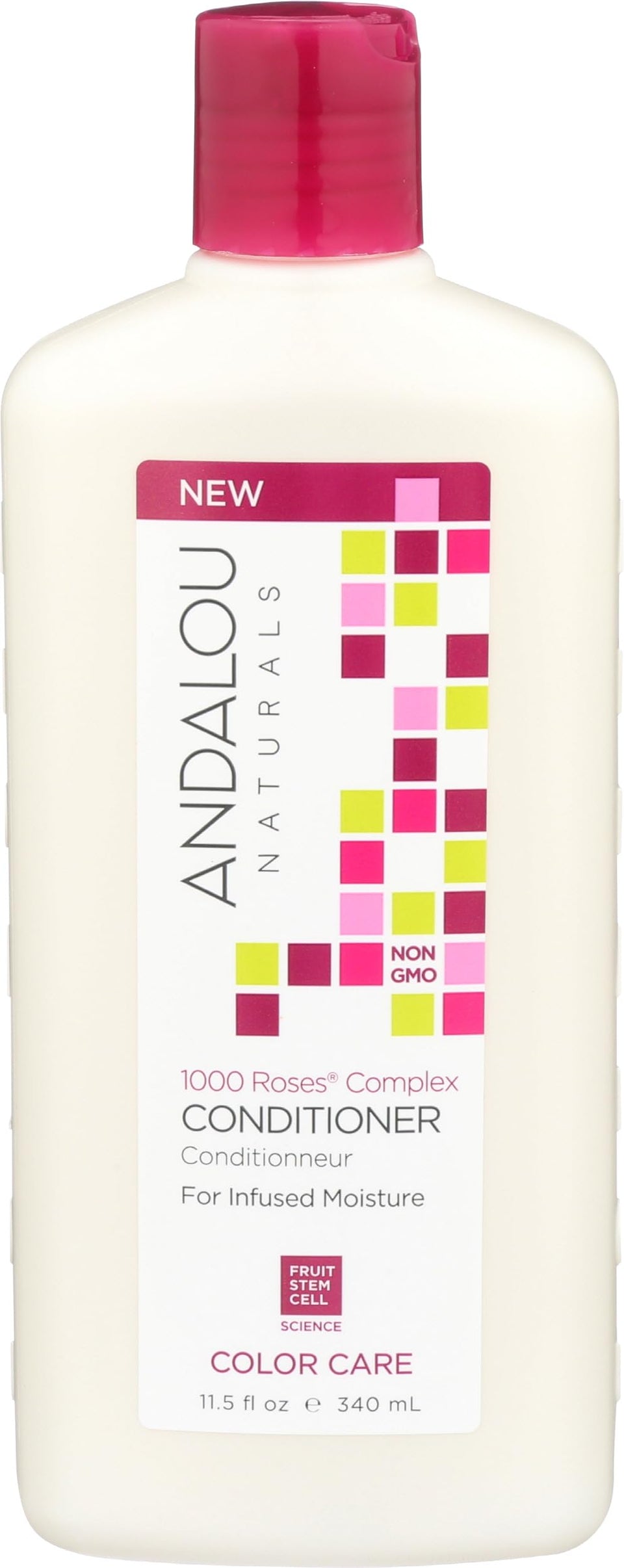 Andalou Naturals bottle front packaging showing label and benefits
