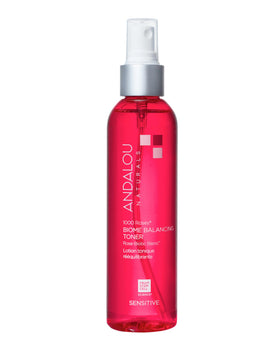 Andalou Naturals front packaging showing product and calming rose tone