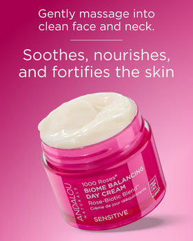 Andalou Naturals rose petals and botanicals highlighting Rosa Centifolia ingredient benefits