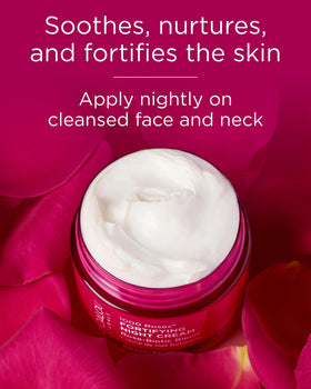 Nightstand scene with Andalou Naturals jar suggesting overnight skincare ritual benefit