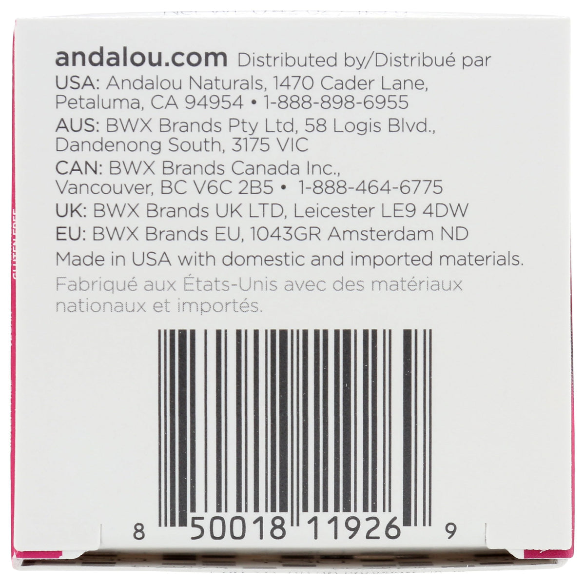 Andalou Naturals jar in hand showing 0.42 oz scale for portability and convenience