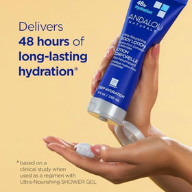 Andalou Naturals application on arm demonstrating immediate smoothing