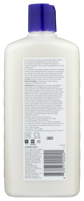Andalou Naturals conditioner texture close-up showing lightweight, non-greasy finish