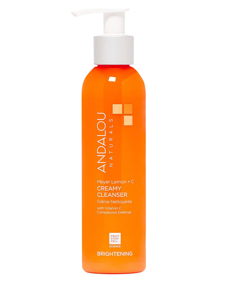 Andalou Naturals front packaging showing brightening cleanser benefits