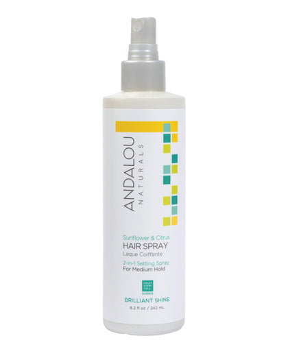 Andalou Naturals front bottle view showing branding and shine benefits