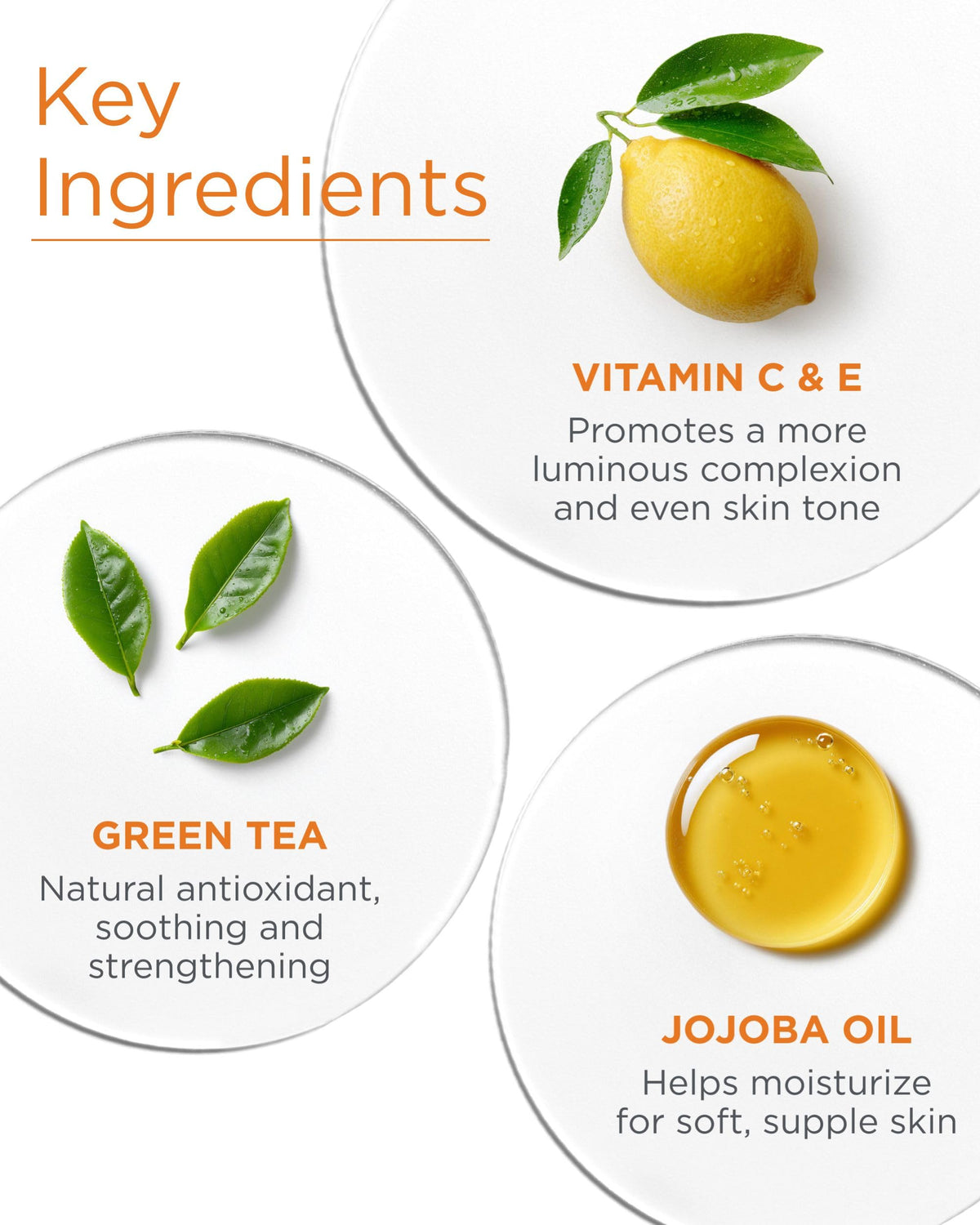 Andalou Naturals lemon and vitamin C ingredients highlighting antioxidant boost