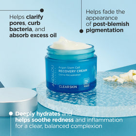 Andalou Naturals open jar close-up showing lightweight cream texture for quick absorption