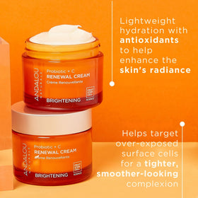 Andalou Naturals open jar top view revealing smooth non-greasy formula benefit