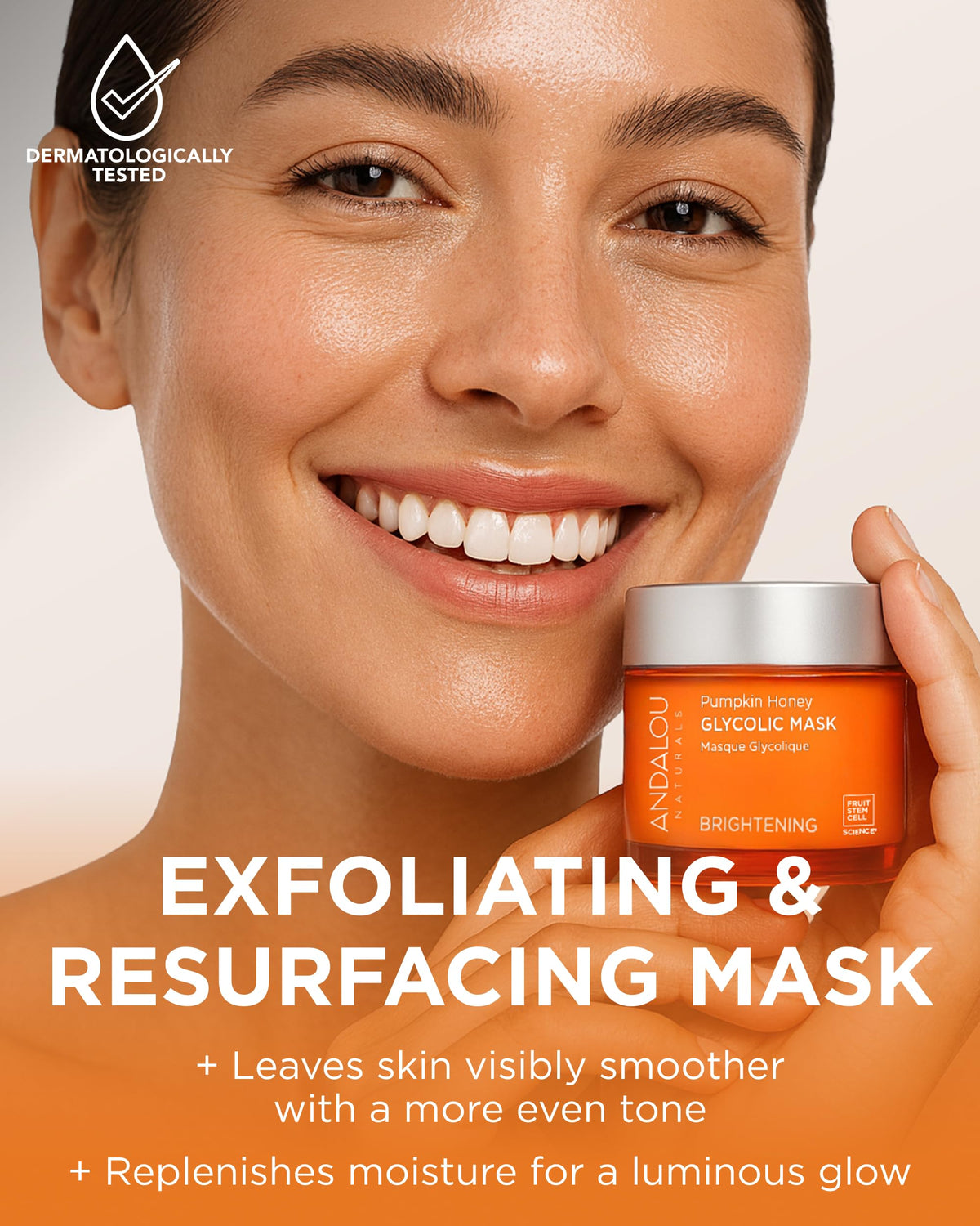 Andalou Naturals open jar texture revealing creamy glycolic mask