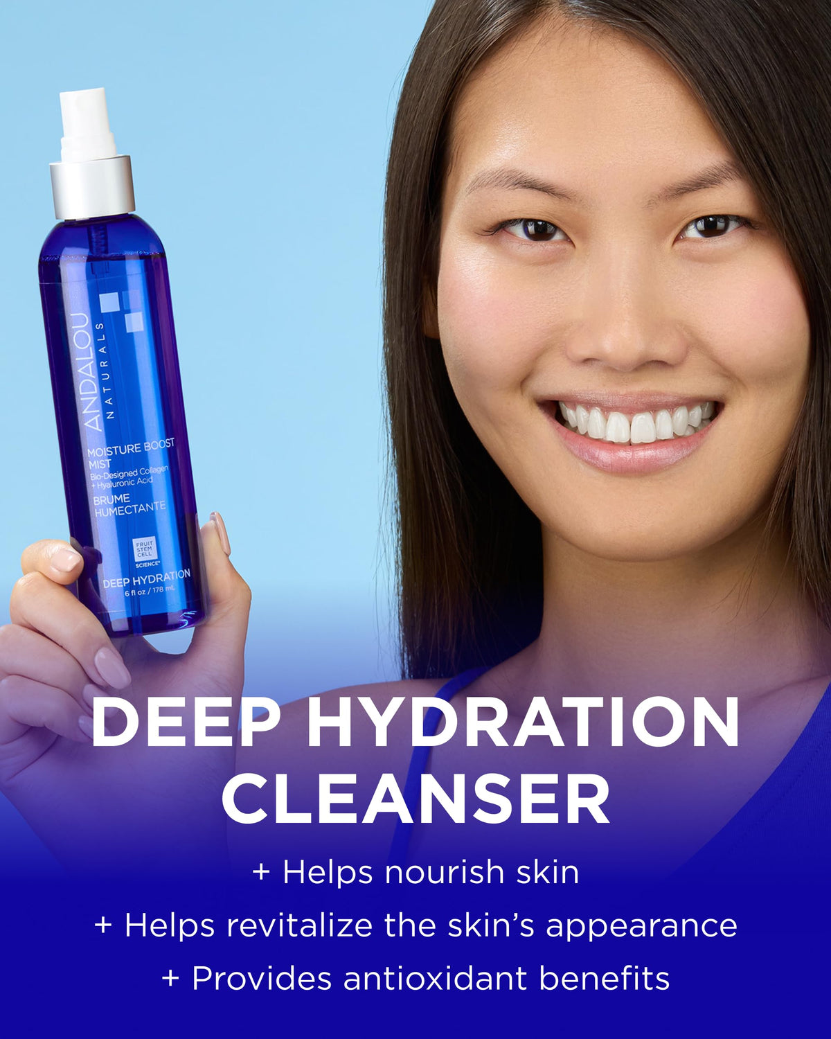Andalou Naturals gel texture on fingertip demonstrates lightweight application