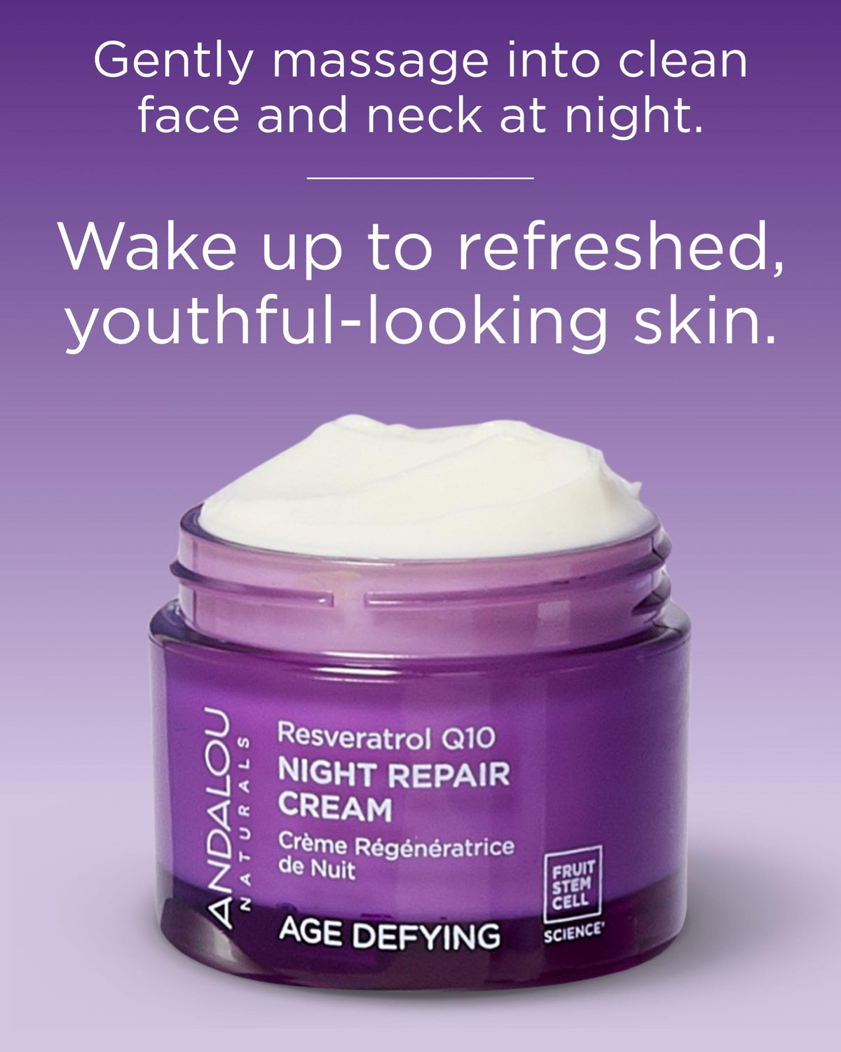 Andalou Naturals cream on hand being smoothed in for instant moisturizing comfort