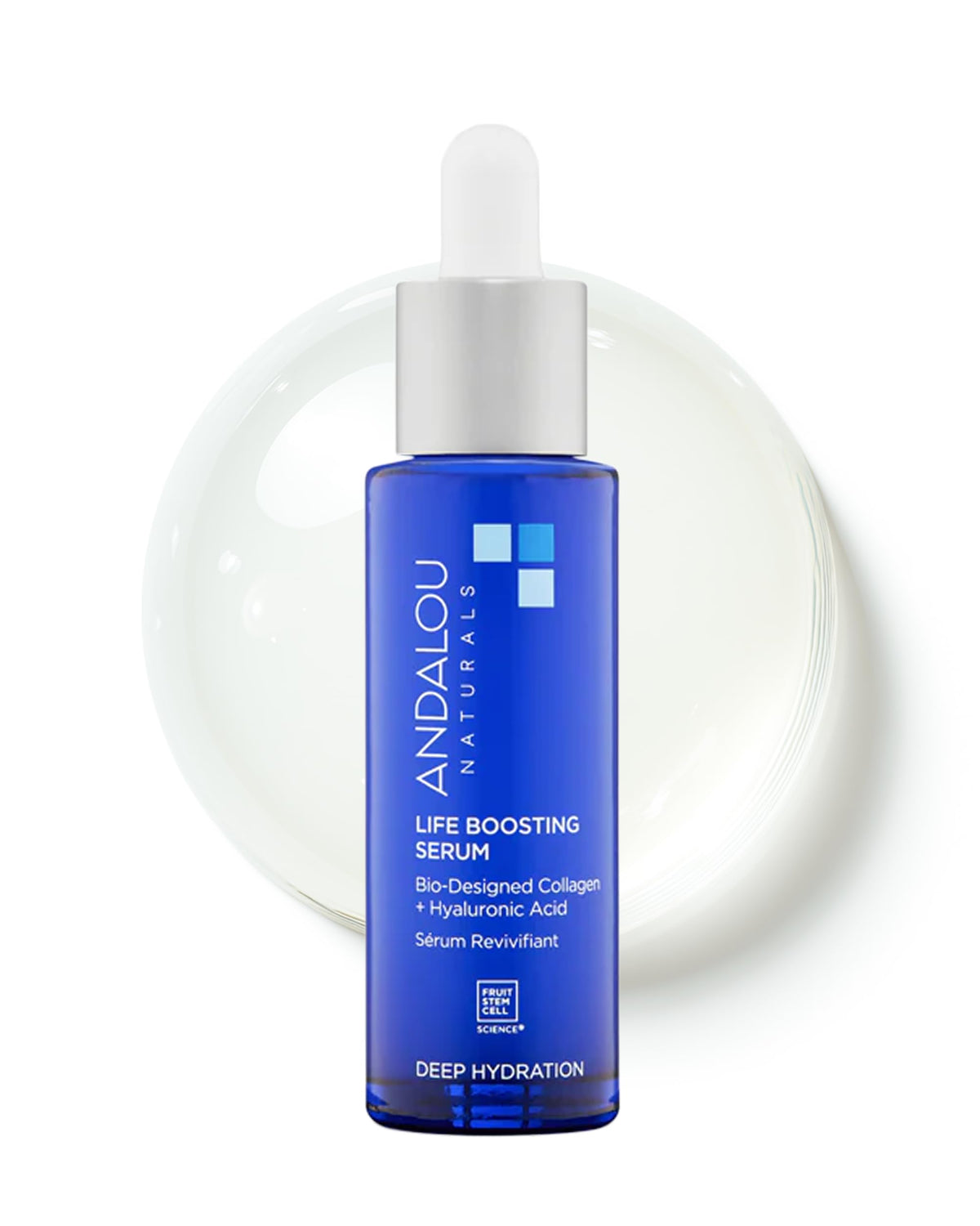 Andalou Naturals front bottle shot showing product and brand benefits