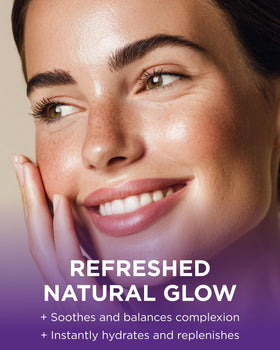 Andalou Naturals mist spray in use delivering instant hydration