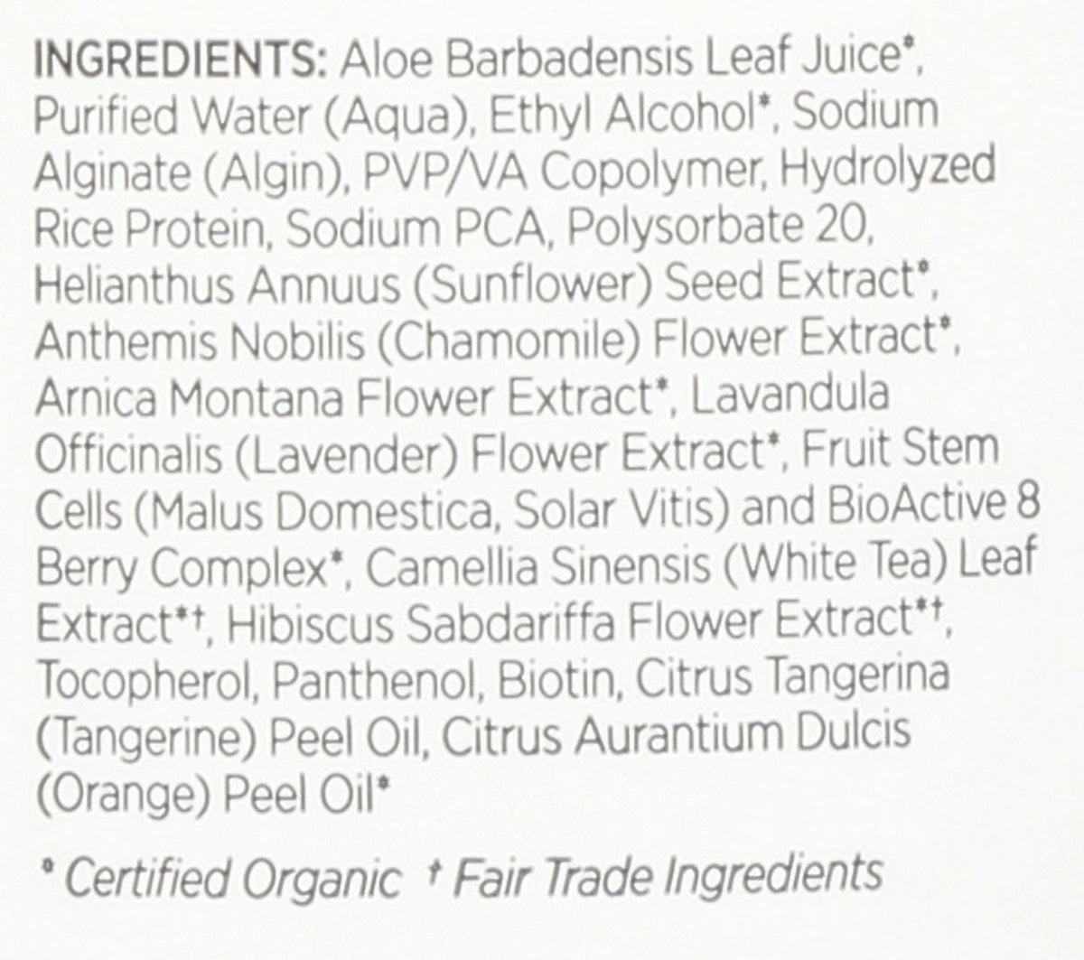 Andalou Naturals fine mist mid-air illustrating lightweight texture and non-stiff finish benefit