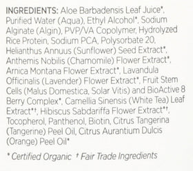 Andalou Naturals fine mist mid-air illustrating lightweight texture and non-stiff finish benefit