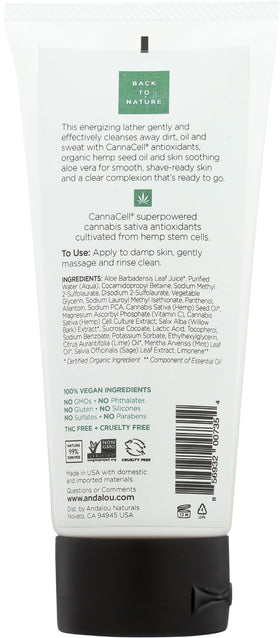 Andalou Naturals close-up foam texture showing gentle lather and effective cleansing