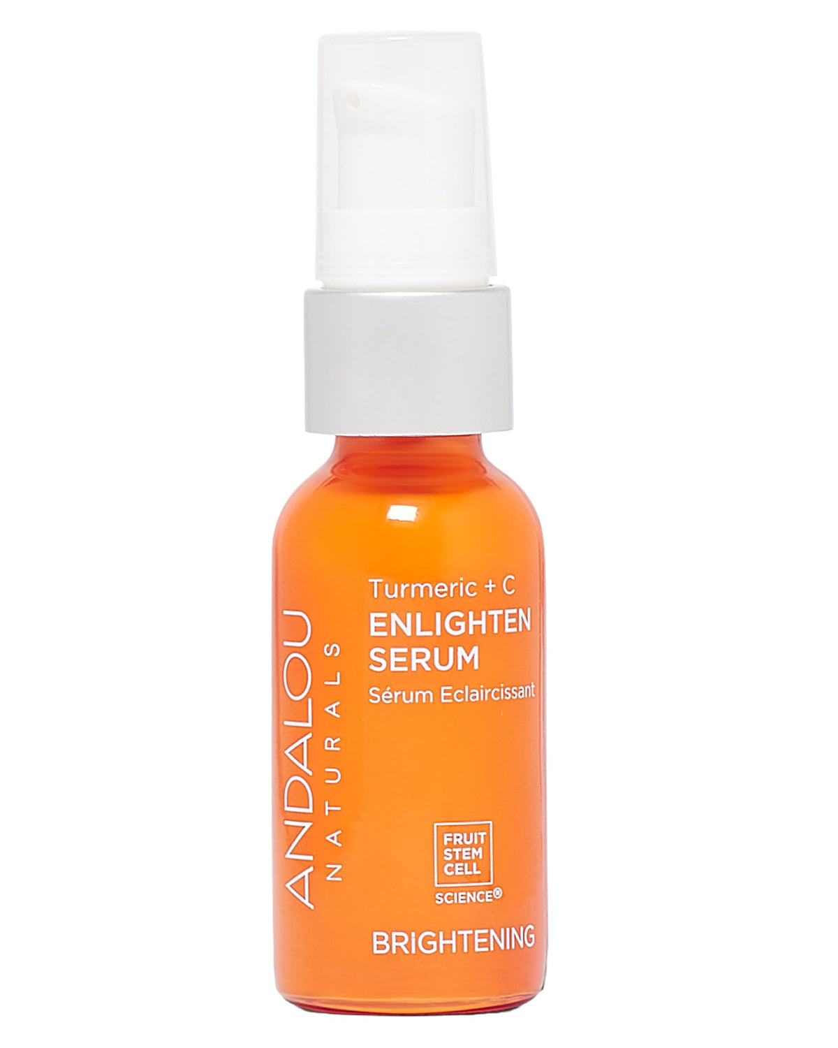 Andalou Naturals front bottle showing clean packaging and brightening focus
